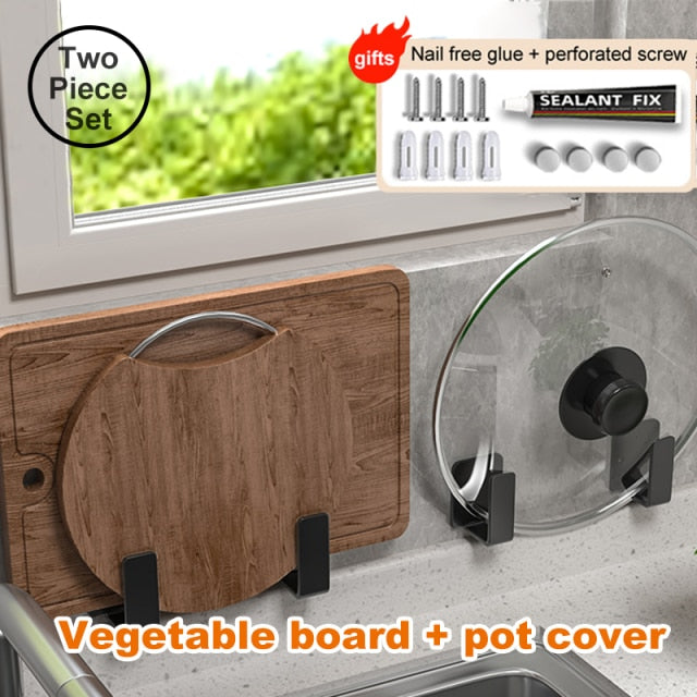 Joybos Kitchen Storage Shelf Wall-mounted Spice Racks Space Aluminum Multifunctional Punch-free Kitchen Shelf Kichen Organizer