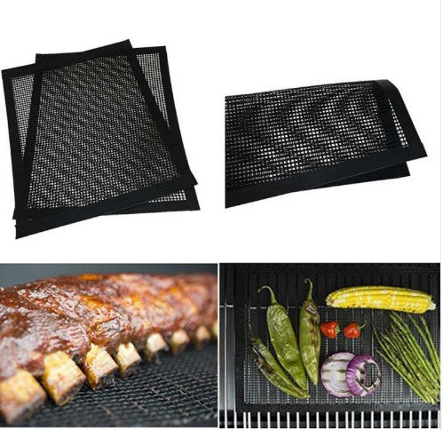 CHURRASCO Grelha de Malha de Teflon Anti-Aderente Resistência Ao Calor Melhorar A Condutividade Térmica Esteiras Uso em Gás, carv?o vegetal, Churrasqueira elétrica