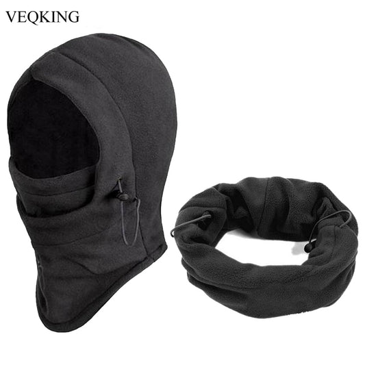 VEQKING Winter Windproof Hiking Caps,Men Warm Thermal Fleece Balaclava Face Beanies,Ski Bike Motorcycle Neck Warmer Helmet Hat