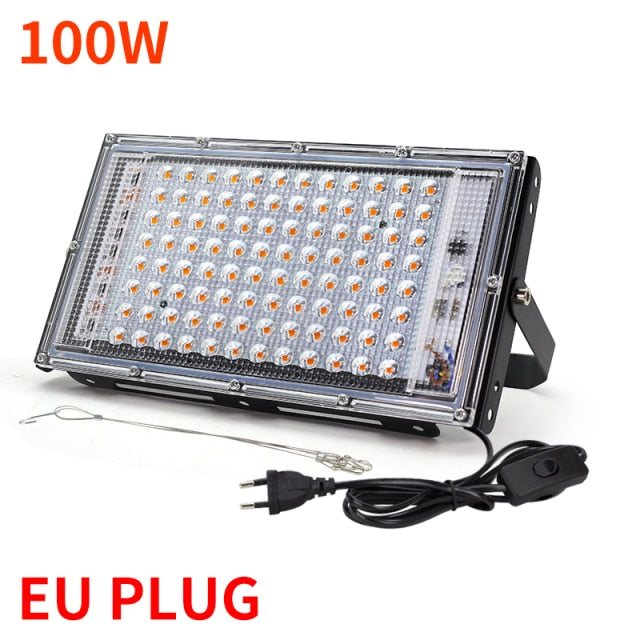 LED Grow Light Full Spectrum Light 220V 50W 100W With EU Plug Led Grow lamps For Greenhouse Hydroponic Flower Seeding Phyto Lamp