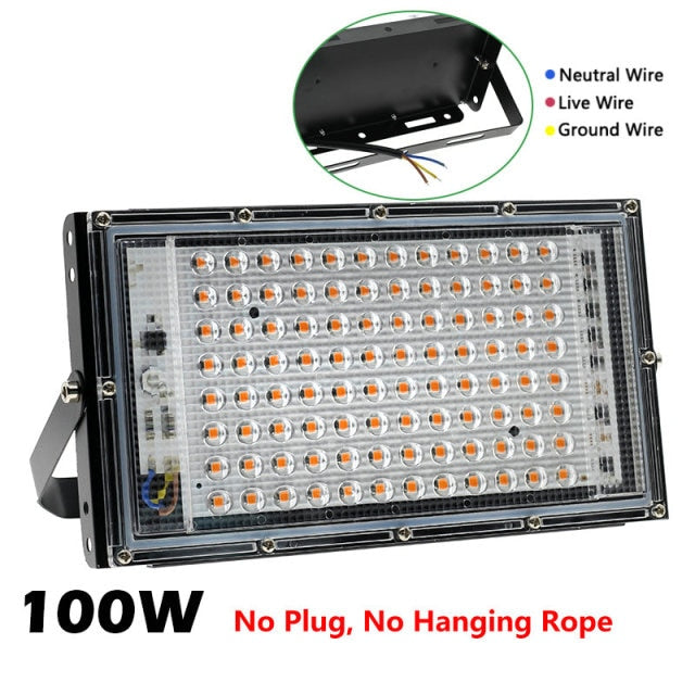 Full Spectrum LED Grow Light With Stand AC220V Phyto Lamp With On/Off Switch For Greenhouse Hydroponic Plant Growth Lighting