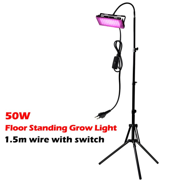 Full Spectrum LED Grow Light With Stand AC220V Phyto Lamp With On/Off Switch For Greenhouse Hydroponic Plant Growth Lighting