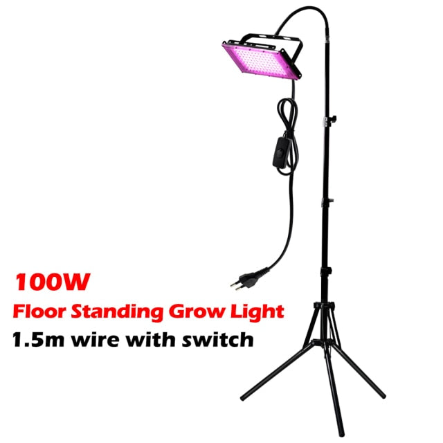 Full Spectrum LED Grow Light With Stand AC220V Phyto Lamp With On/Off Switch For Greenhouse Hydroponic Plant Growth Lighting