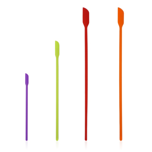 4pcs/set Silicone Scraper Lengthened Jam Spatula Cosmetic Bottle Spatula Fruit Sauce Scraper Kitchen Utensils Accessories