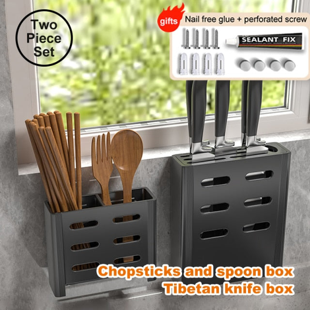 Joybos Kitchen Storage Shelf Wall-mounted Spice Racks Space Aluminum Multifunctional Punch-free Kitchen Shelf Kichen Organizer