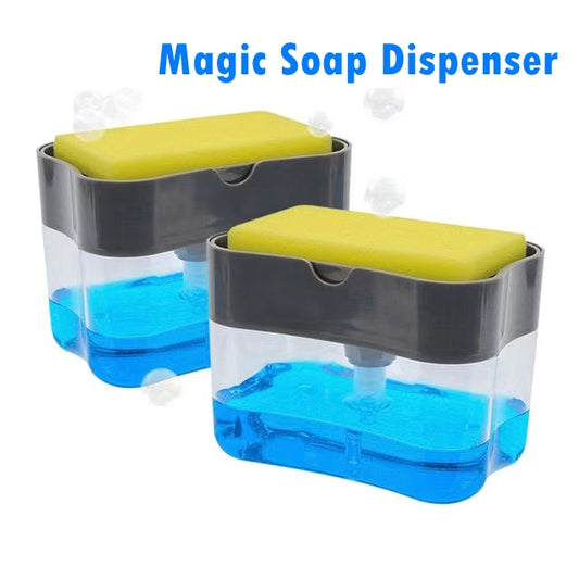 Soap Dispenser Pump With Sponge Manual Cleaning Liquid Dispenser Container Manual Press Soap Organizer Kitchen Tool cocina