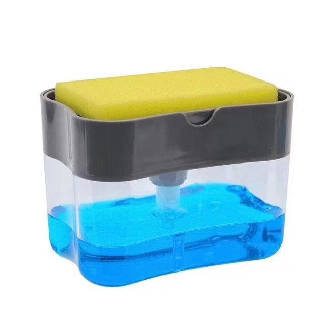 Soap Dispenser Pump With Sponge Manual Cleaning Liquid Dispenser Container Manual Press Soap Organizer Kitchen Tool cocina