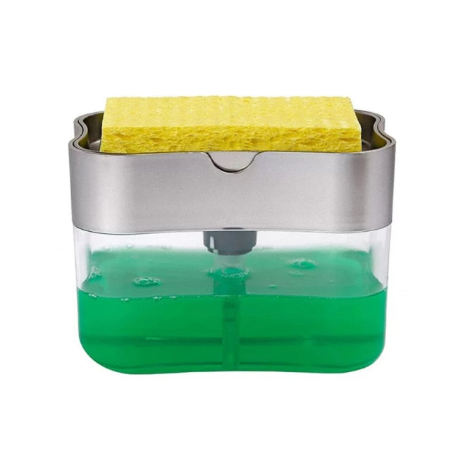 Soap Dispenser Pump With Sponge Manual Cleaning Liquid Dispenser Container Manual Press Soap Organizer Kitchen Tool cocina