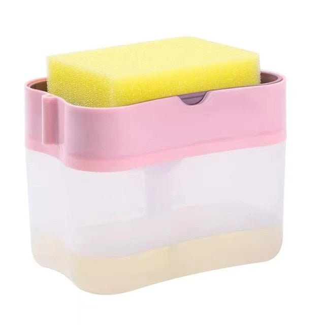 Soap Dispenser Pump With Sponge Manual Cleaning Liquid Dispenser Container Manual Press Soap Organizer Kitchen Tool cocina