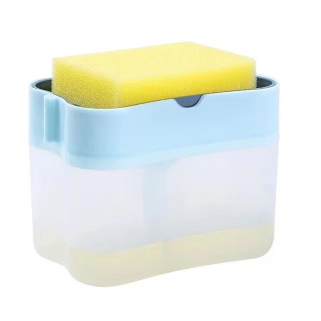Soap Dispenser Pump With Sponge Manual Cleaning Liquid Dispenser Container Manual Press Soap Organizer Kitchen Tool cocina