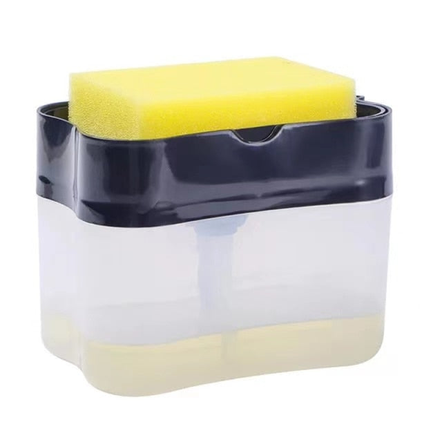 Soap Dispenser Pump With Sponge Manual Cleaning Liquid Dispenser Container Manual Press Soap Organizer Kitchen Tool cocina