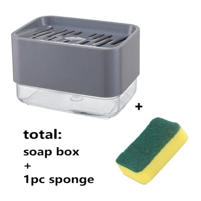Soap Dispenser Pump With Sponge Manual Cleaning Liquid Dispenser Container Manual Press Soap Organizer Kitchen Tool cocina