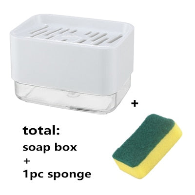 Soap Dispenser Pump With Sponge Manual Cleaning Liquid Dispenser Container Manual Press Soap Organizer Kitchen Tool cocina