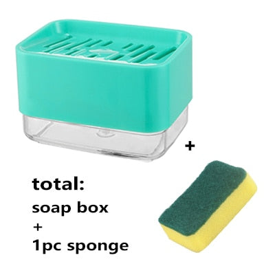 Soap Dispenser Pump With Sponge Manual Cleaning Liquid Dispenser Container Manual Press Soap Organizer Kitchen Tool cocina