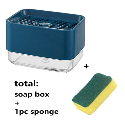 Soap Dispenser Pump With Sponge Manual Cleaning Liquid Dispenser Container Manual Press Soap Organizer Kitchen Tool cocina