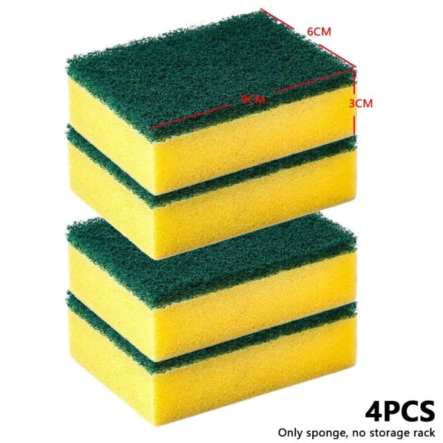 Kitchen Stainless Steel Sink Sponges Holder Self Adhesive Drain Drying Rack Kitchen Wall Hooks Accessories Storage Organizer